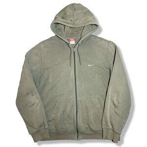 Vintage Nike Olive Green Zip-Up Hoodie